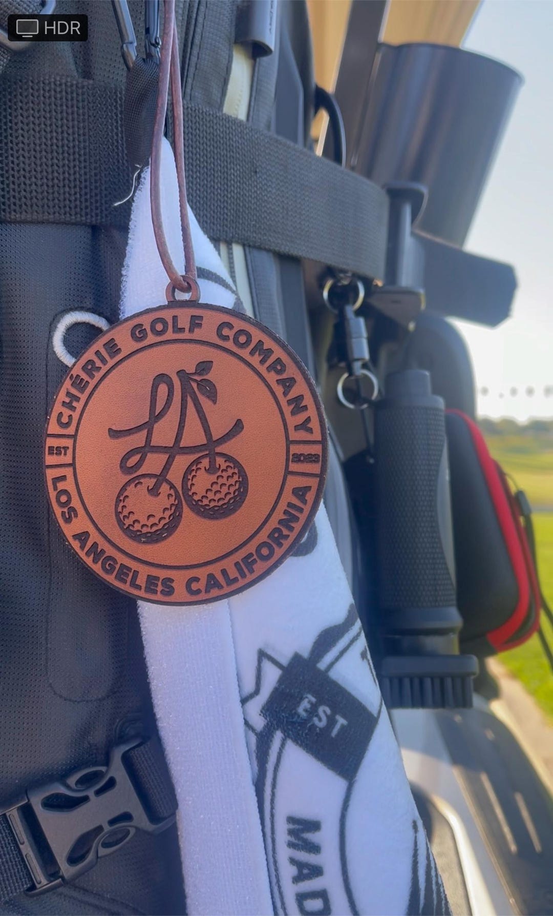Personalized Leather Golf Bag Tag: Custom Engraved Veg-tan Luggage Tag ...
