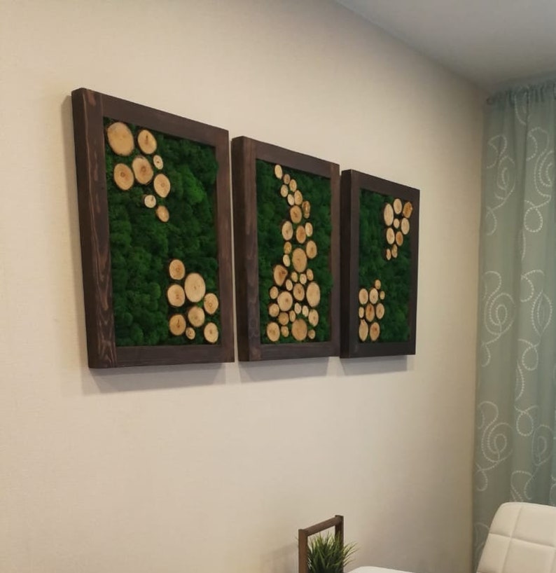 Live moss Wall hanging Wall art Eco Art Moss in frame Etsy