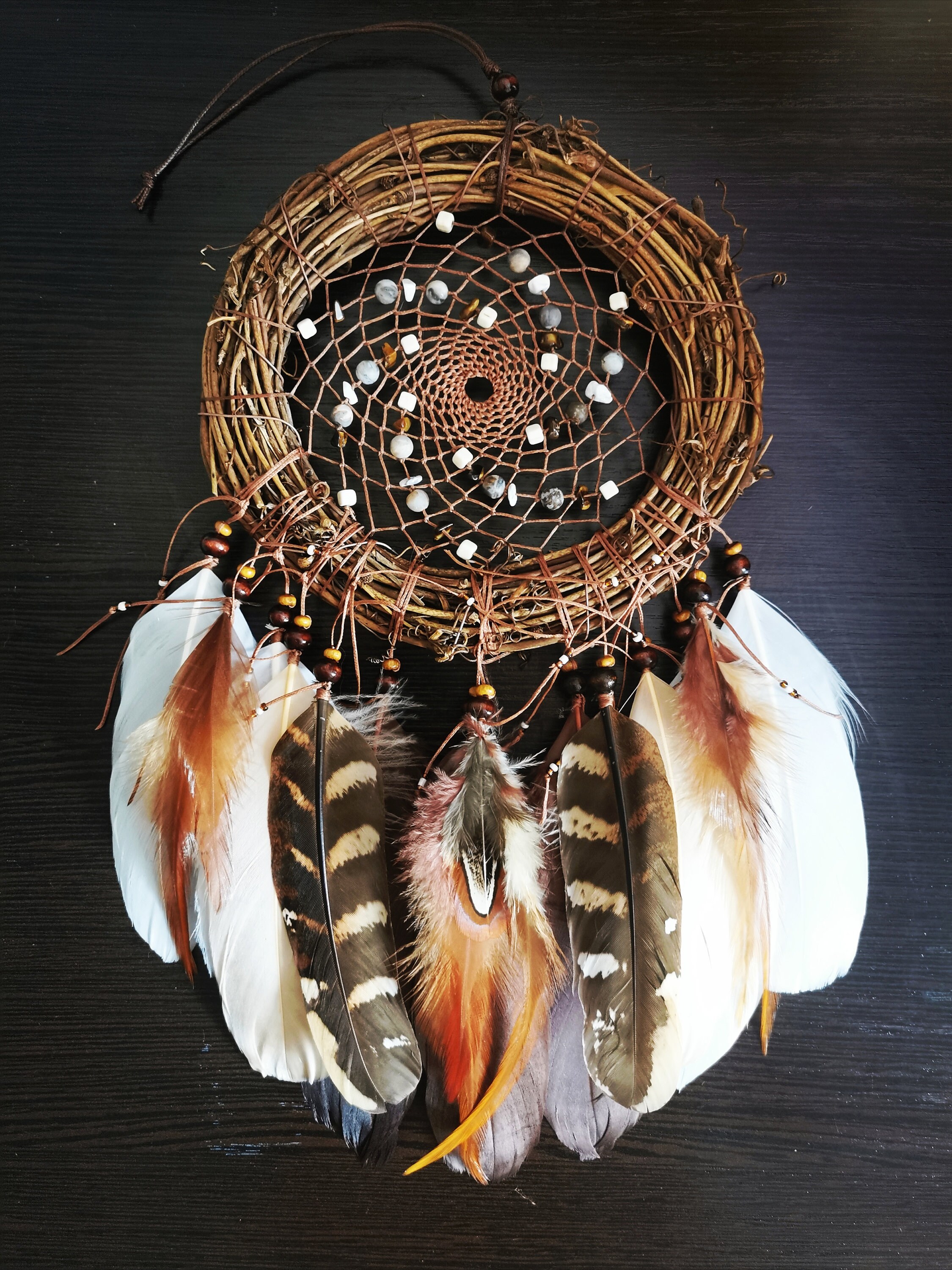 Boho Traumfänger Herz - Handgemachter Wandbehang Mit Federn Für Schlafzimmer & Hochzeitsdekoration