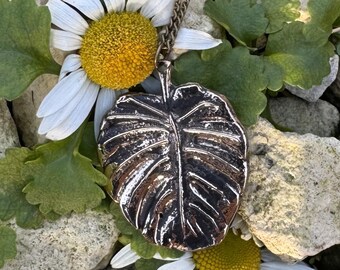 Bronze Monstera Pendant