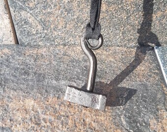 Hand forged hammer pendent
