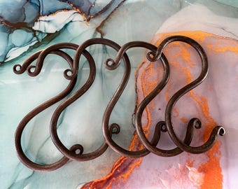 5 Hand forged S hooks
