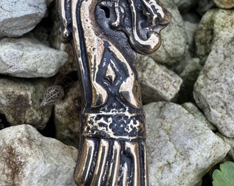 Bronze Viking dragonship pendant