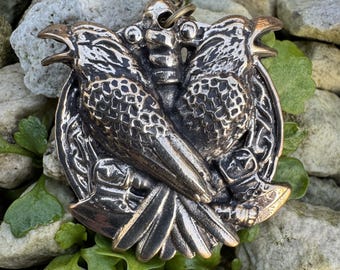 Bronze Hugin and Munin