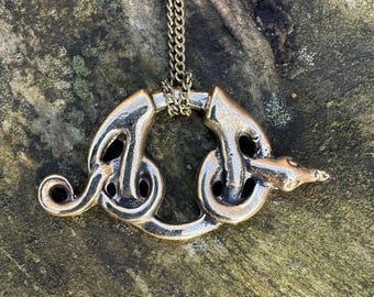 Viking Serpent Bronze Pendant: Handmade Sand Cast Necklace