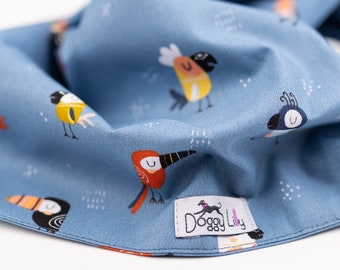 Blue bird dog bandana | blue dog bandana | tie on dog bandana | puppy bandana | animal dog bandana | christmas dog gift