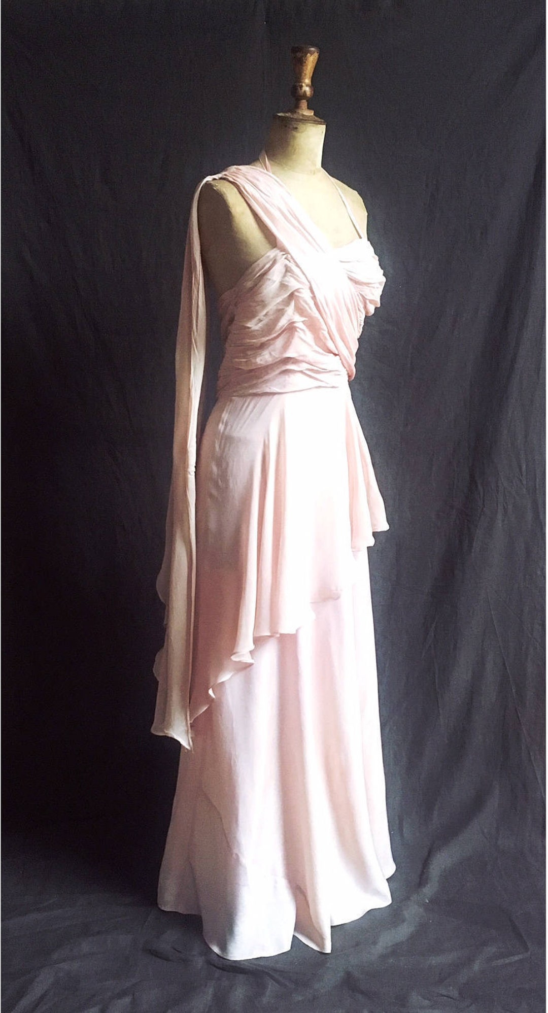 1950s Aphrodite Dress in Ballet Slipper Pink Layered Chiffon - Etsy