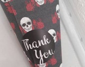 Confetti cones, favour cones, Gothic theme, skulls and roses, alternative wedding, Gothic wedding, wedding favours, favour bags, black