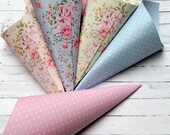 Vintage Confetti cones, Sweet cones, vintage wedding, wedding favours, favour cones, vintage floral, Confetti