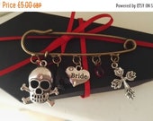 Gothic Bride pin, wedding gift, bridal jewellery, alternative wedding, Gothic bride, Gothic Wedding, skull jewellery
