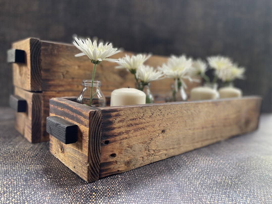 Small Wooden Rustic Centerpiece Box. Etsy