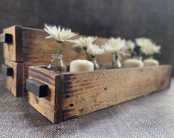 Small wooden rustic centerpiece box.