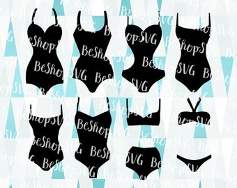 Swimsuit SVG, Bikini bundle SVG, halter top SVG, Fashion Svg, Cut our bikini Svg, Bikini bra Svg, Instant download, Eps - Dxf - Png - Svg