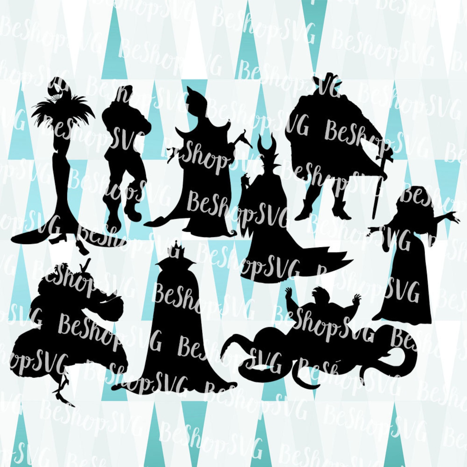 Disney Villains Bundle SVG Villains SVG Silhouette SVG Iron | Etsy