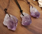 Raw Amethyst Crystal Pendant Necklace - February Birthstone - Birthday Gift For Her - Crystal Point Necklace - Purple Gemstone Necklace