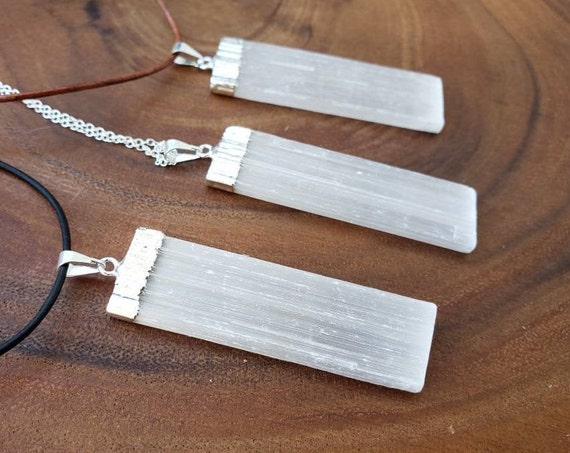 Selenite necklace etsy deals