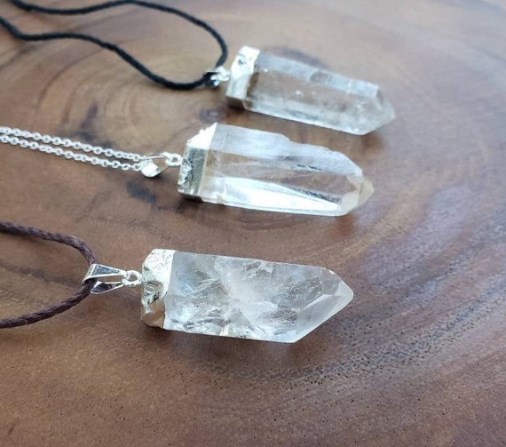 Sticks & Stones Collection- Garden Quartz Crystal Necklace in Silver /