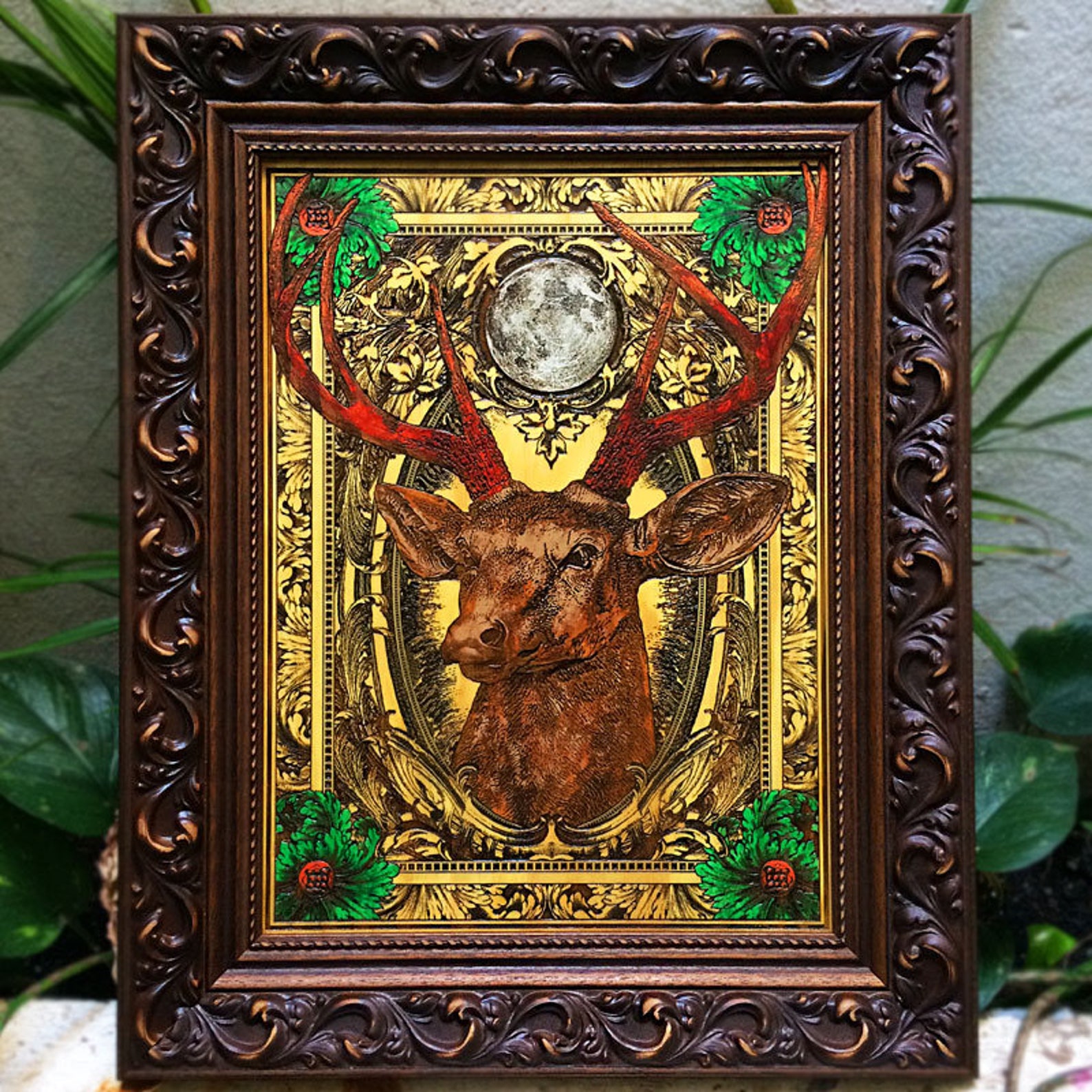 Deer Wood Wall Art Decor Deer Head Artwork Hunting Decor Etsy