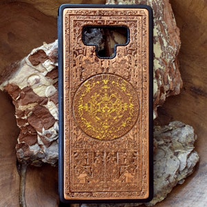 Laser gravierte Holz Handyhülle für iPhone 13, 14, 15, 16, Samsung S21, 22, 23, 24, 25 und andere, aztekischer Kalender, aztekischer Kultur