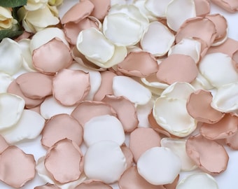 Dusty Rose Petals, Ivory Rose Petals Dusty Rose Wedding Decorations Flower Girl Petals Boho Wedding Decor Aisle Runner Decor Bridal Shower