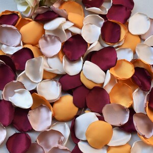 Burgundy Petals, Light Bronze Petals, Burnt Orange Petals, Champagne Petals Fall Wedding Decorations Aisle Runner Decor Flower Girl Petals