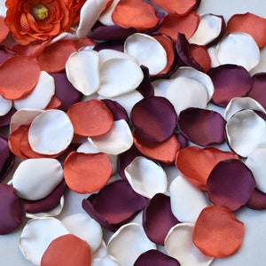 Terracotta Rose Petals, Maroon Petals, Champagne Petals Fall Wedding Decor Boho Wedding Decor Flower Girl Petals Autumn Aisle Runner Decor