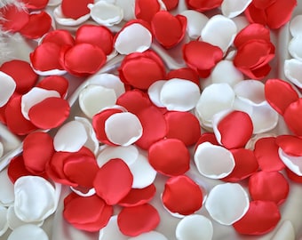 Red Rose Petals, Ivory Petals, Romantic Decorations Red Wedding Decor Fake Rose Petals Table Decor Flower Girl Petals Romantic Dinner Decor
