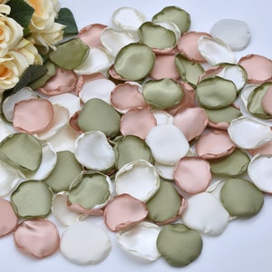 Sage Green Rose Petals, Dusty Rose Petals, Ivory Petals Greenery Wedding Decorations Flower Girl Petals Sage Green Wedding Dusty Wedding