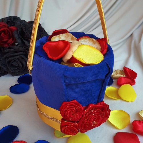 Beauty and the Beast Flower Girl Basket Royal Blue Wedding Etsy