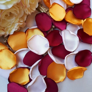 Fall Wedding Burgundy Rose Petals, Orange Flower Petals, Ivory Petals Flower Girl Basket Autumn Wedding Aisle Runner Decor Autumn Colors