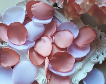 Rose Gold & White Rose Petals Rose Gold Wedding Decoration Flower Girl Petals Party Decor Rose Gold Aisle Runner Bridal Shower Baby Shower