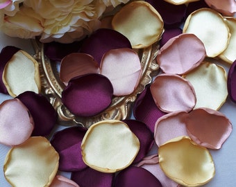 NEW Bronze Rose Petals, Burgundy Flower Petals, Gold Petals, Bronze Gold Wedding Flower Girl Petals Aisle Runner Decor Table Decoration