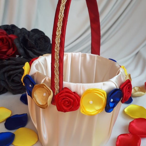 Beauty and the Beast Flower Girl Basket Royal Blue Wedding Etsy