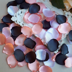 Rose Gold Flower Petals, Dark Grey Flower Petals, White Rose Petals Wedding Decorations Flower Girl Petals Bridal Shower Decor Petal Toss