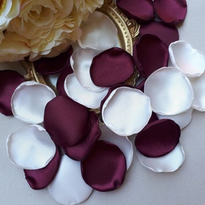 NEW Maroon Dark Burgundy Handmade Rose Petals, White Flower Petals Wedding Decoration Table Decoration Aisle Runner Decor Flower Girl Basket