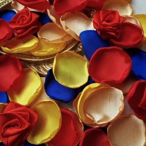 Beauty And The Beast Disney Yellow, Blue, Gold, Red Rose Petals Disney Wedding Decor Disney Birthday Party Disney Party Table Decorations