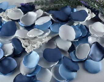 Steel Blue Rose Petals, Sky Blue, Silver, White Rose Petals Wedding Decor Flower Girl Basket Bridal Shower Decor Steel Blue Wedding Decor