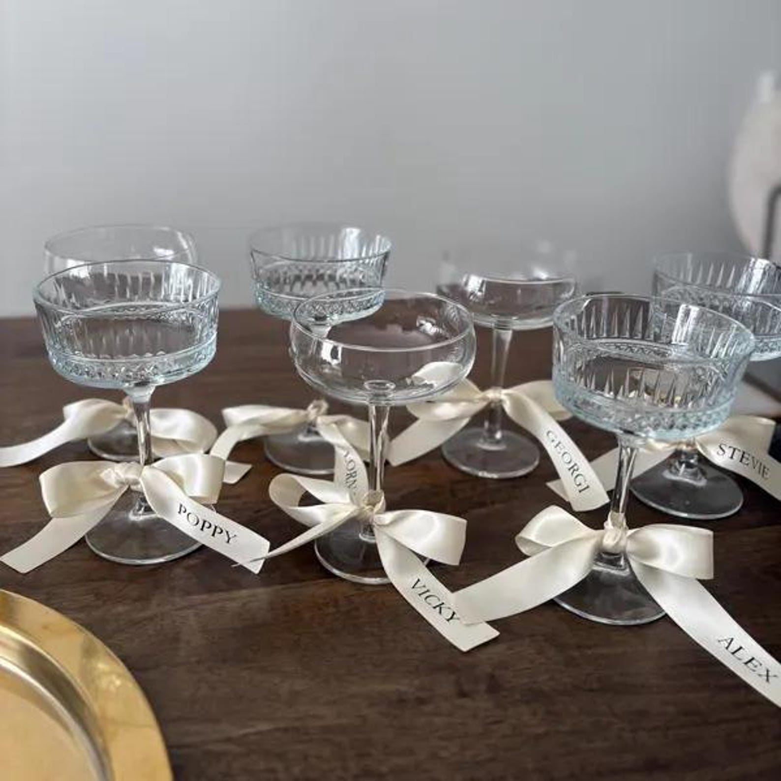 Personalized Wine Glass Ribbon | Custom Champagne Glass Ribbon ...