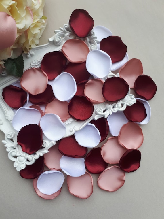 Rose Gold Petals Burgundy Rose Petals White Flower Petals Etsy