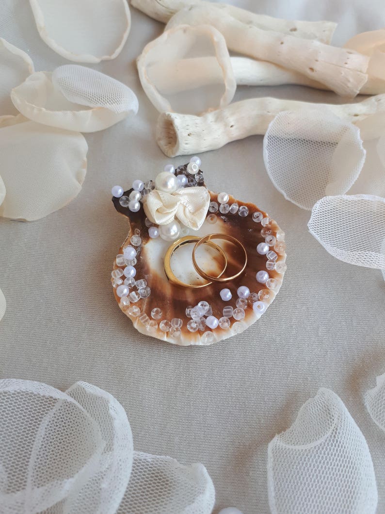 Shell Ring Holder Wedding Ring Holder Seashell Ring Bearer Etsy