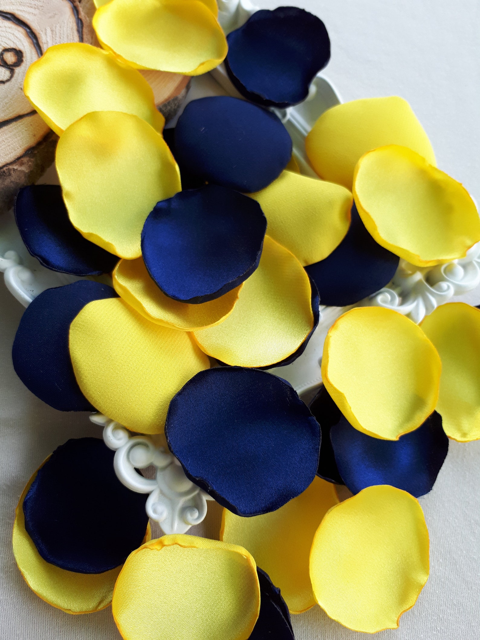 Navy Blue Rose Petals & Yellow Flower Petals Sunflower Wedding Etsy