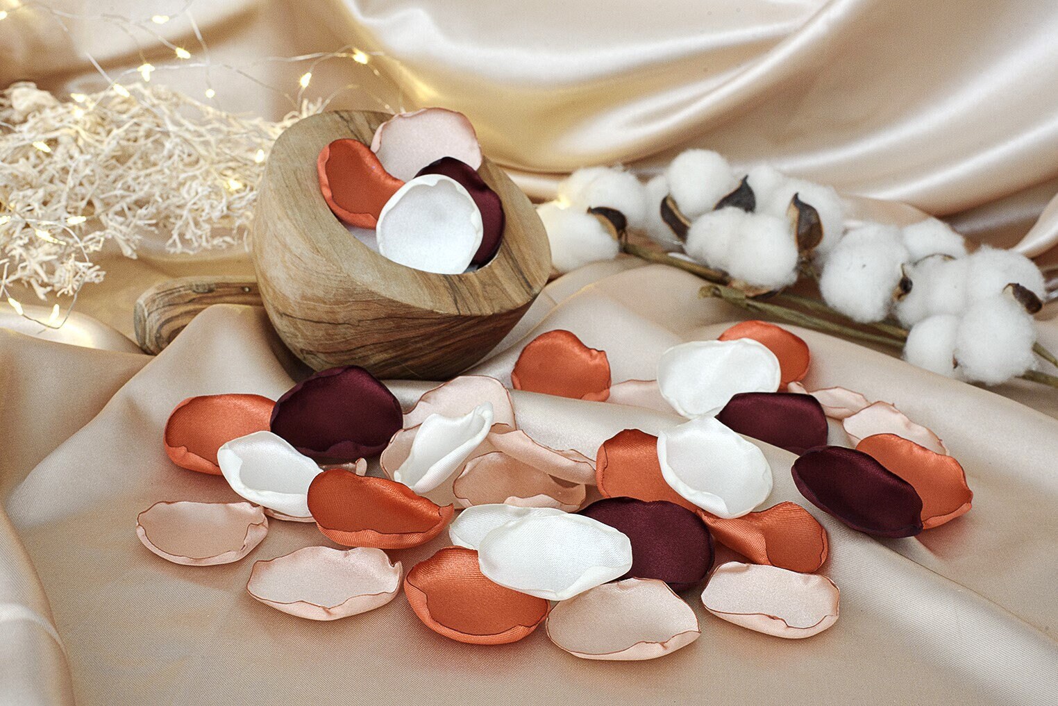 Personalized Rose Petals Terracotta, Maroon, Dusty Rose, Ivory Petals Wedding Decor Flower Girl Petals Bridal Shower Decor Rust Rose Petals