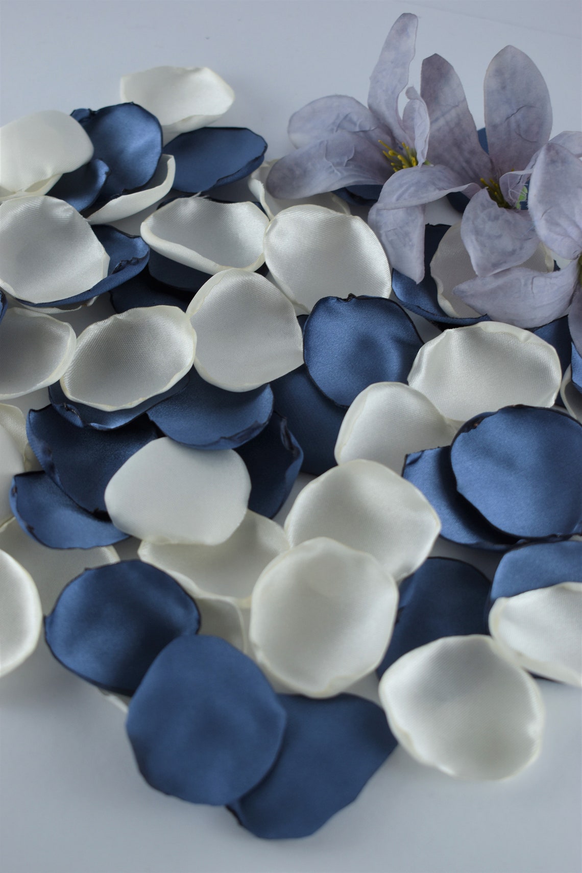 Steel Blue Rose Petals Ivory Flower Petals Steel Blue Wedding Etsy