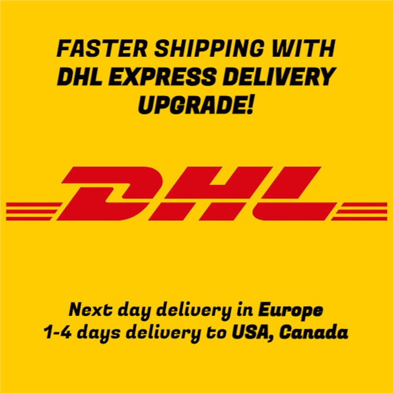 a yellow poster with the words dhl express delivery