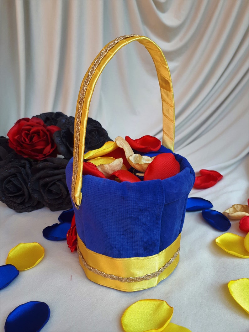 Beauty And The Beast Flower Girl Basket Royal Blue Wedding Etsy