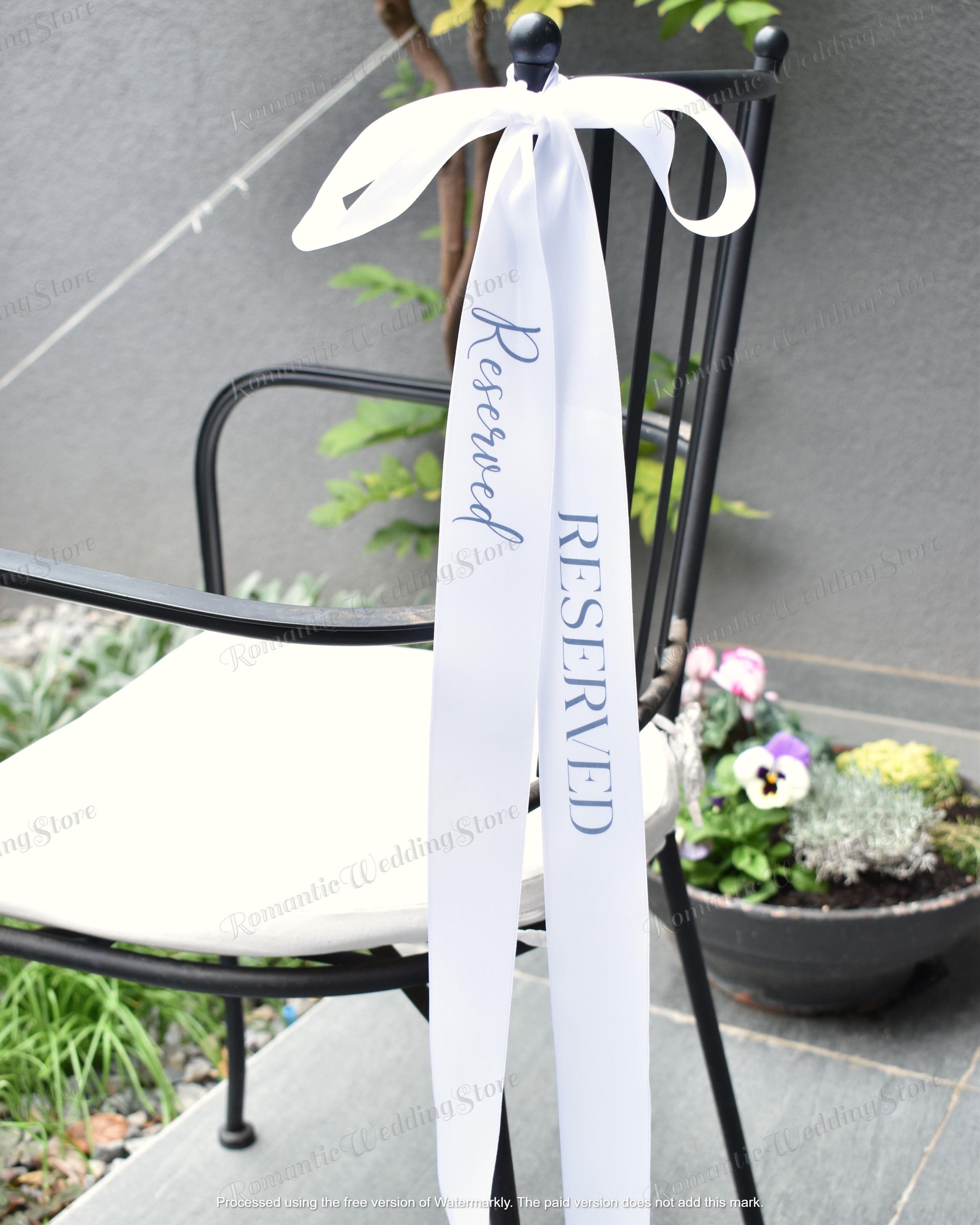 Personalized Wedding Chair Seating Ribbon, Personalized Satin Ribbon ...