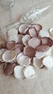 Taupe & White Satin Rose Petals Gatsby Wedding Decor Southern Chic Wedding Romantic Weding Handmade Satin Petal Party Deco Bridal Shower 