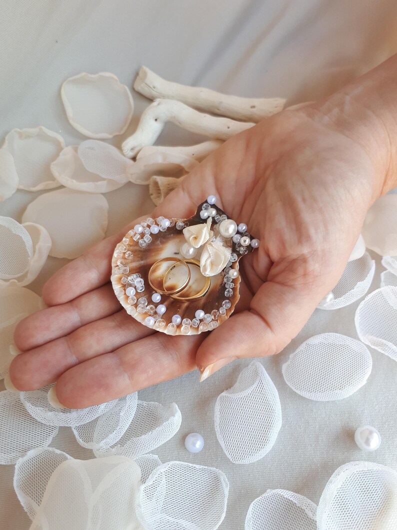 Shell Ring Holder Wedding Ring Holder Seashell Ring Bearer Etsy