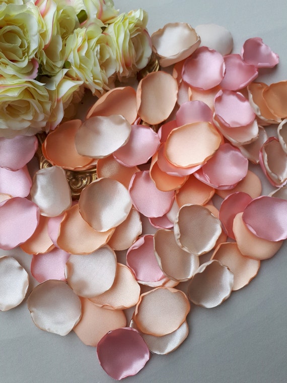 Champagne Blush Pink Artificial Rose Petals | Wedding Decorations
