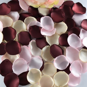 Maroon Rose Petals, Champagne Rose Petals, Blush Pink Petals Wedding Decor Wine Petals Flower Girl Basket Bridal Shower Decor Burgundy Decor